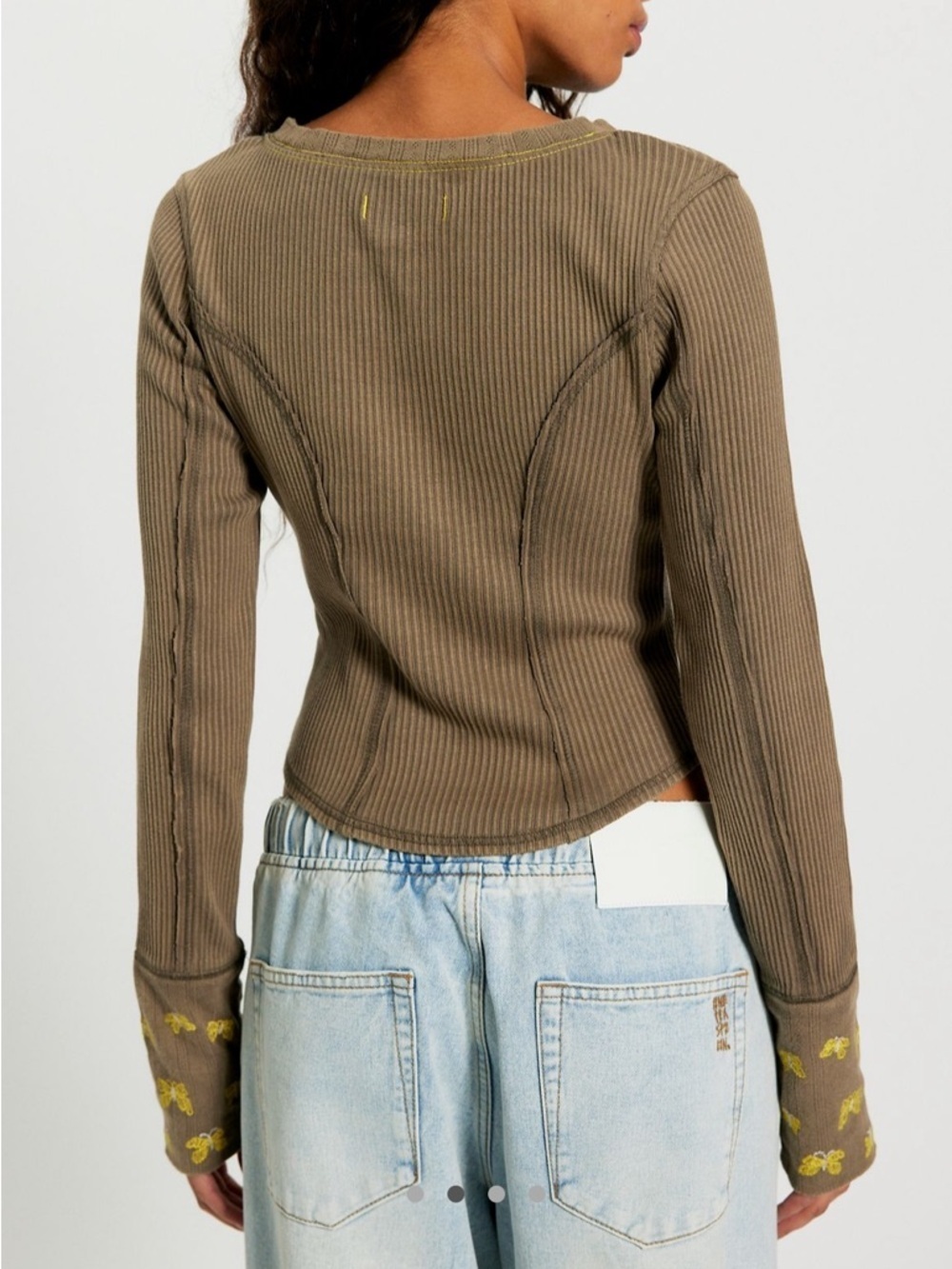 Free People Daria Cuff Cardi- Size Small - Picture 2 of 7